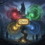 An image for a quiz that lets you find out which harry potter house you belong to.
